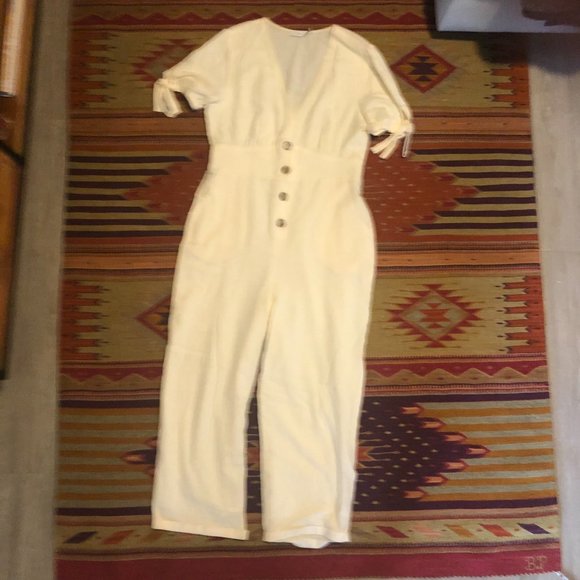 LUSH ivory jumpsuit. Size L - Picture 1 of 5